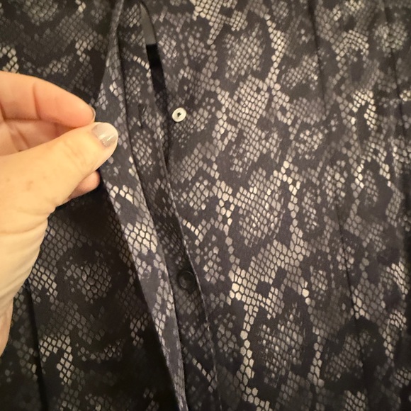 Anine Bing Black and Grey Python Print Blouse - Picture 3 of 4